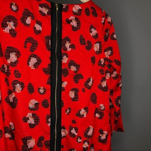 The Limited TALL Cheetah Animal Print Red and Black Dress - Picture 3 of 9